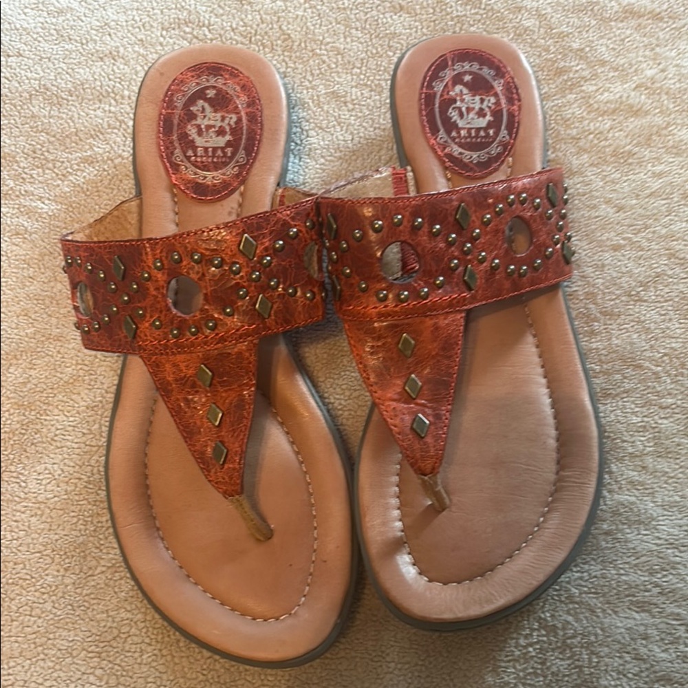 Ariat Leather Sandals with Intricate Cutouts